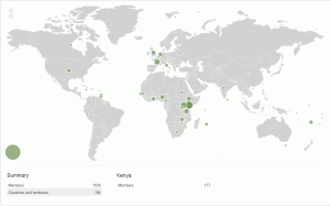 Geo-location of web2fordev members on Dgroups – http://www.dgroups.org/groups/web2fordev