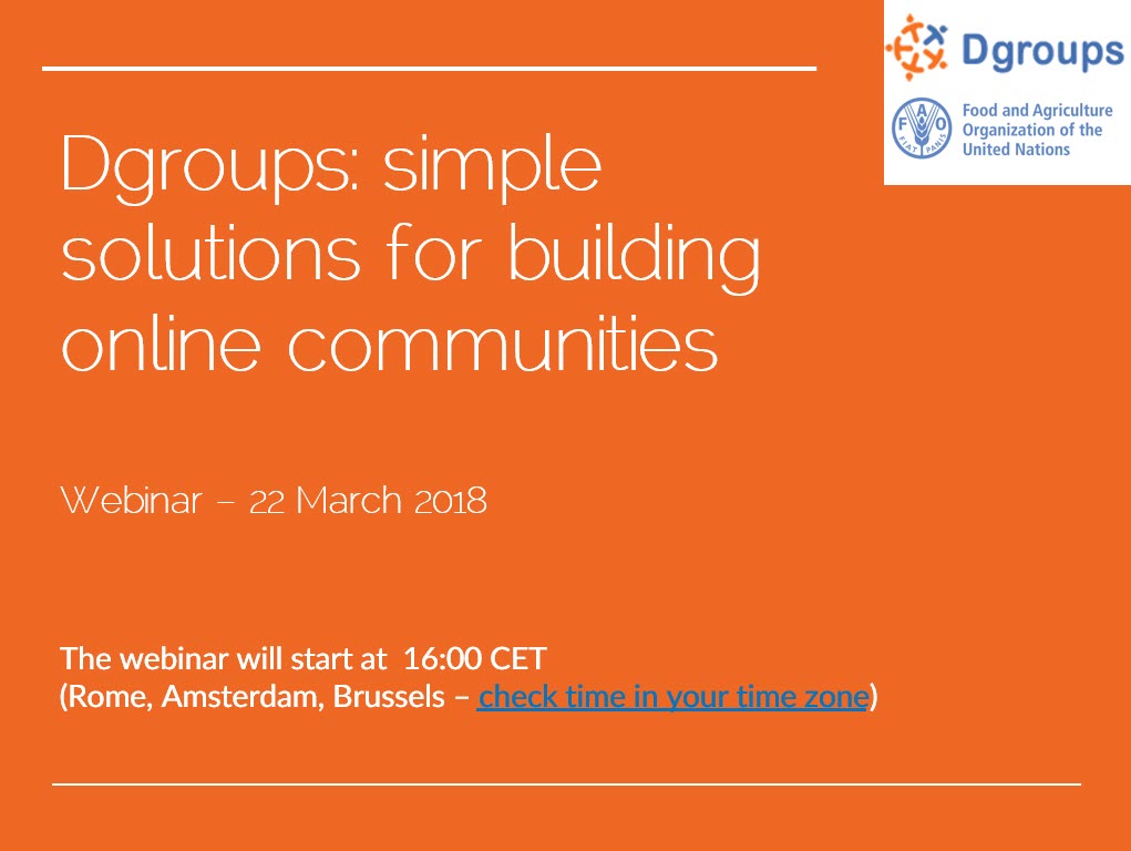 FAO-Dgroups webinar - 22 March 2018